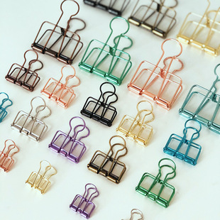 Large/medium/small metal hollow clip hand account color Office folder dovetail clip test paper long tail clip in stock