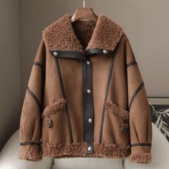 少量服饰2025秋冬新款100%羊毛颗粒皮草外套休闲韩版宽松女式上衣