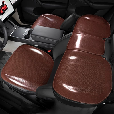 Seat Covers: Seat cushion, seat cover - type-a-oil-wax-leather-caramel-brown-three-piece-set