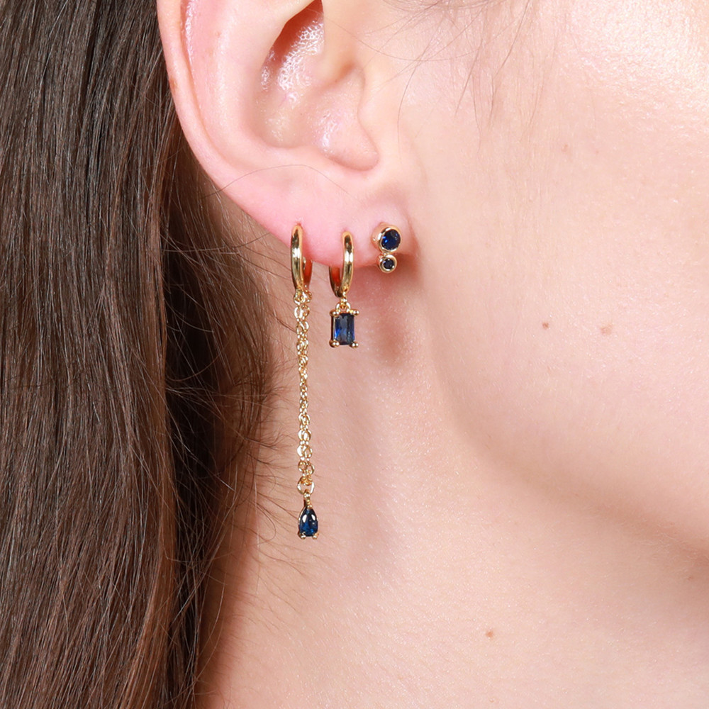 6g Weight Zircon Inlay Material Earrings Classification Housewarming, Anniversary, Business, Wedding, Travel, Birthday, Festival Occasion Brass Material Geometric Pattern Women'S Gender Geometric Brass Zircon Earrings For Women'S 1