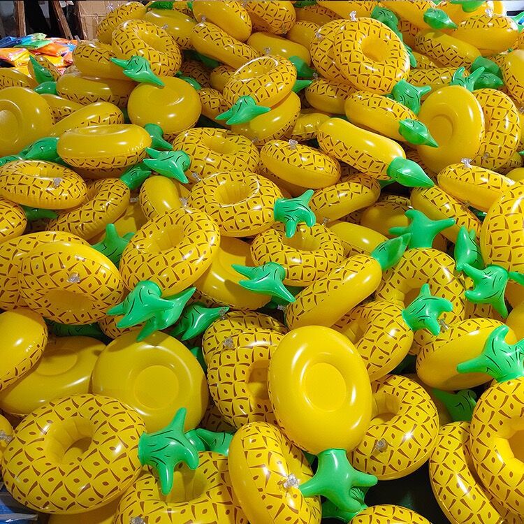 Portavasos inflable unicornio Piña Sandía de coco pato Cisne Portavasos flotante portavasos suministros de agua