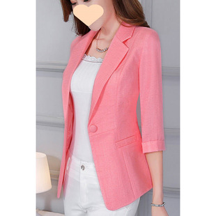 Women's Summer Thin Blazer Korean Fashion Slim Short Versatile Three-Quarter Sleeve Plus Size Small Suit Trendy