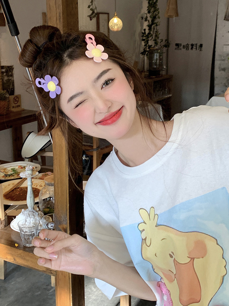 2pc Koreanische Nette Blume Bunte Haarnadel Haar Klaue Clips Griffe für Mädchen Frauen Kinder Kind Haar Party Zubehör Krabben stirnband – Detail 6