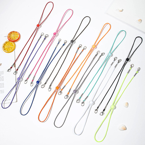Factory direct sales adjustable lanyard colorful elastic lanyard children and adults universal lanyard