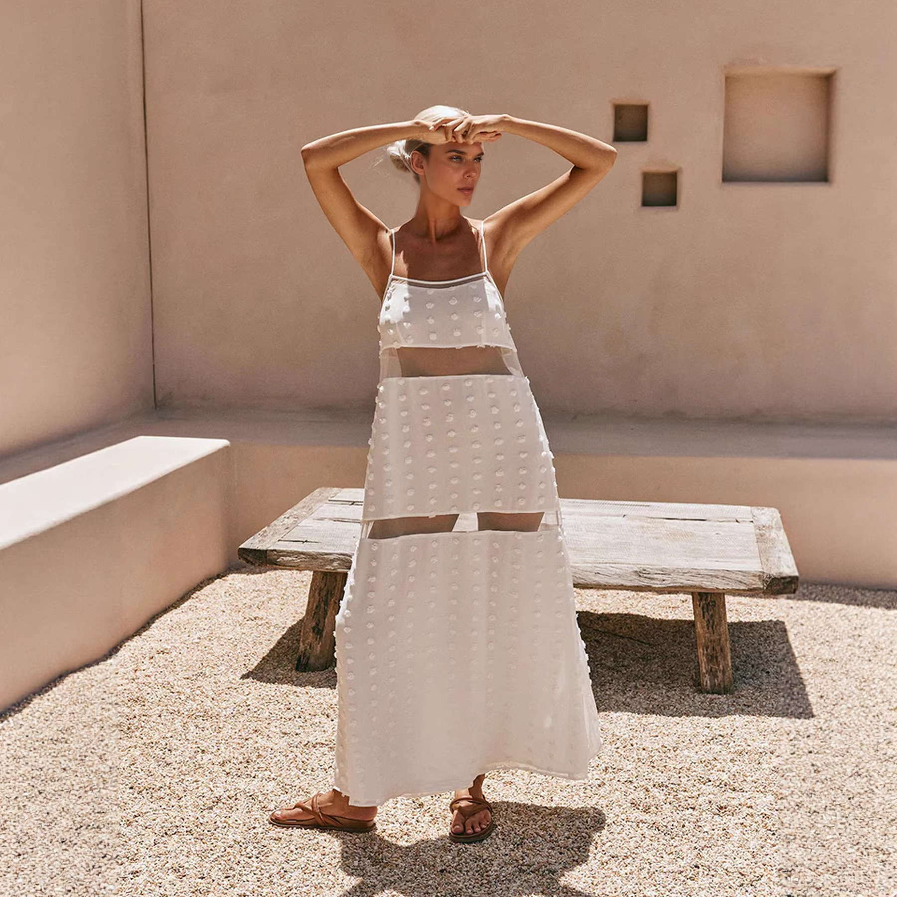 跨境外贸新款亚马逊temu Chiffon Top Cover Up Cardigan Beach S