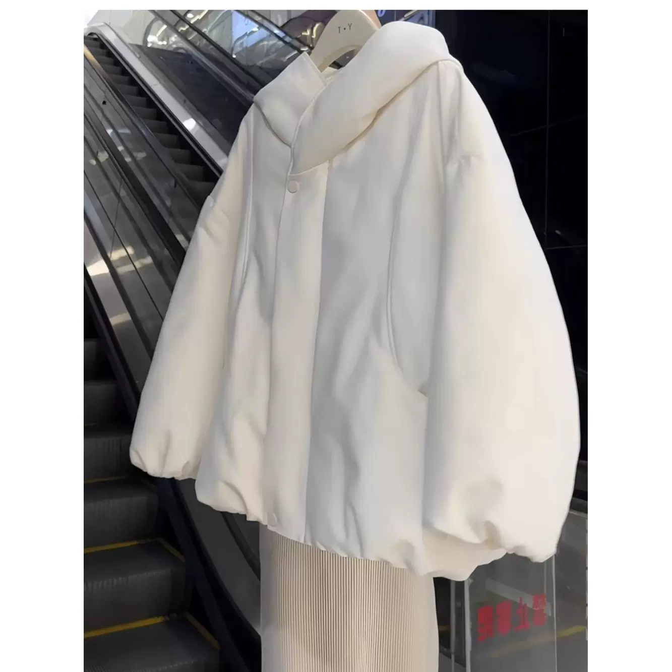 2026年新款韩版复古纯色高级感连帽棉服外套女冬季宽松防寒棉衣