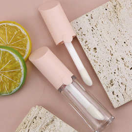 个性化  粉色斜盖 彩妆唇釉  透明瓶注塑空管子   来图可做logo