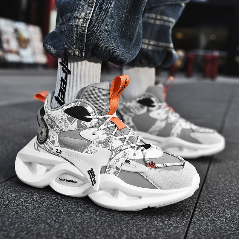 Трансграничные кроссовки большого размера папы мужская обувь для бега осенние и зимние новые тенденции мужская удобная баскетбольная обувь повседневная спортивная обувь