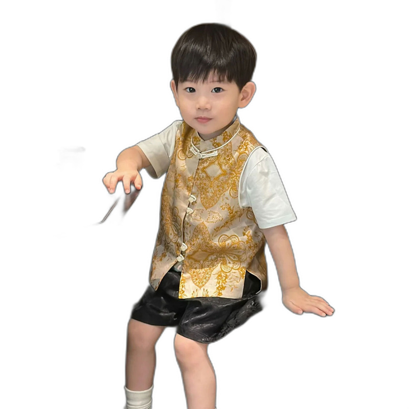 男童新中式汉服儿童夏装2025新款薄款中国风外穿马甲女宝高端衣服|undefined