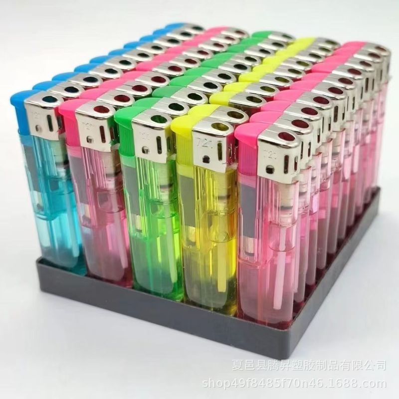 批发塑料电子明火火机一次性防风打火机透明普通超市家用厂家包邮|undefined