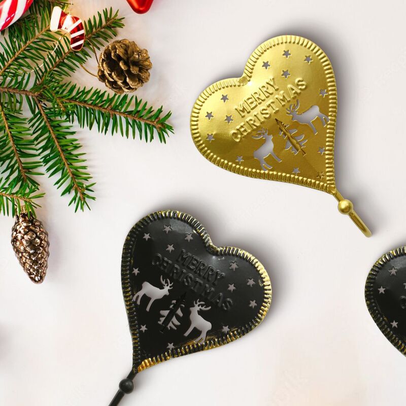 Gold Black Hollow Out Elk Iron Decorative Hooks for Christmas Decor Wall Decor