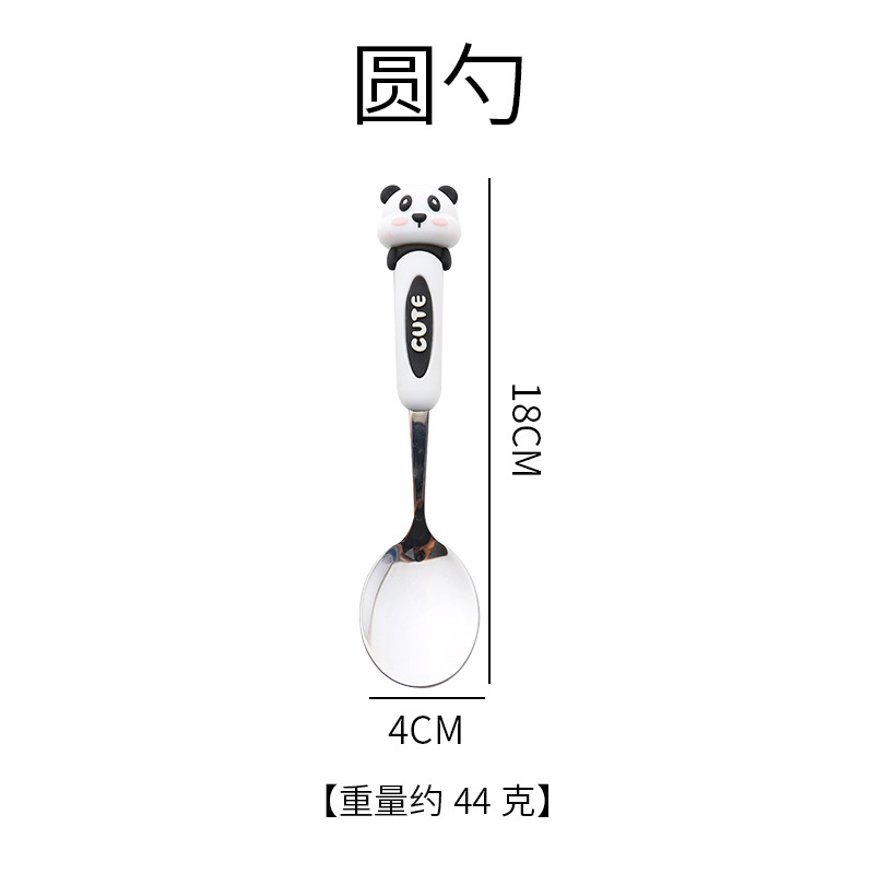 Panda Cartoon Cuchara 304 Acero inoxidable para estudiantes para comer palillos cuchara todo en uno Vajilla portátil de alta calidad