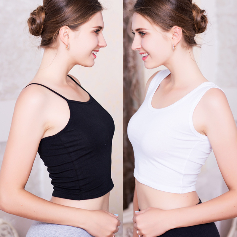 Camisole women's cotton short sleeveless outer wear knitted bottoming shirt spring and summer fresh wear student top Camisole women's cotton short sleeveless outer wear knitted bottoming shirt spring and summer fresh wear student top