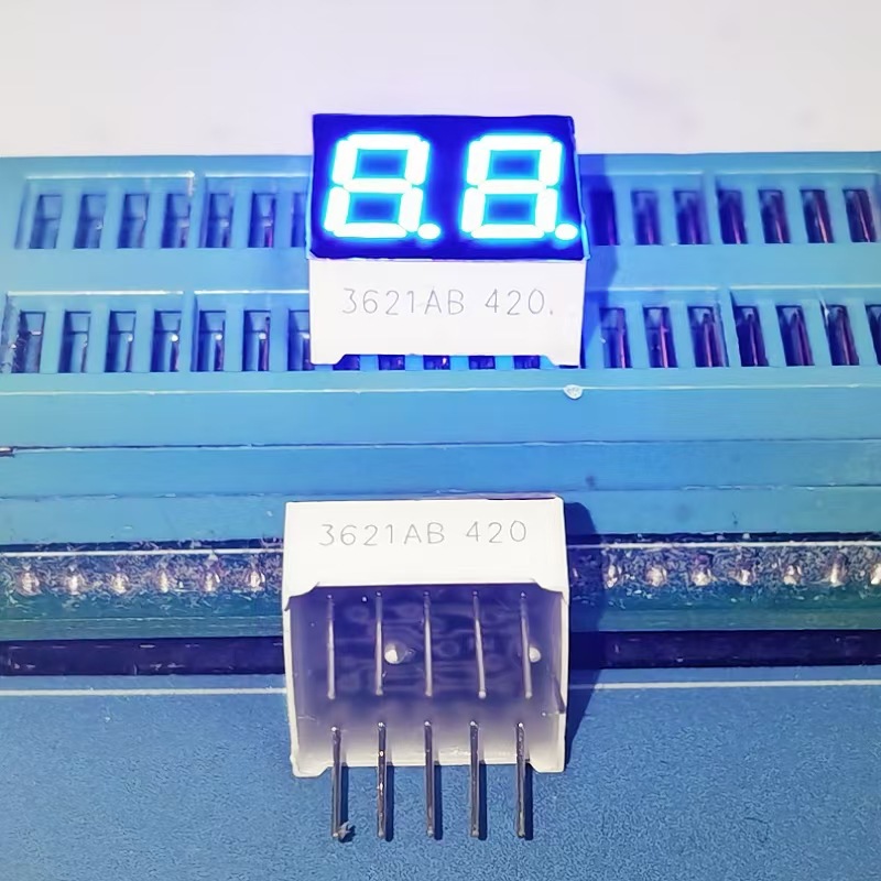 厂家直供LED数码管0.36英寸2位3261AB共阴3621BB共阳高亮蓝色