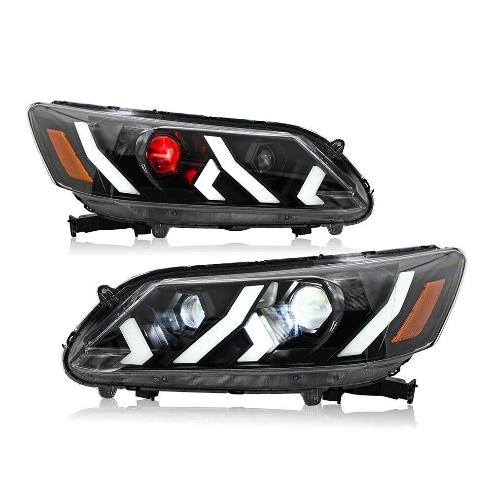 Aplicable a 14 - 15 nueve generaciones de conjunto de faro Accord modificado Lamporghini LED luz diurna luz de dirección de corriente