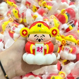 Popular Little God of Wealth Ornament Toy Slow Rebound Pinch Fun Cartoon Year of the Dragon Mascot Doll Decompression Toy Wholesale