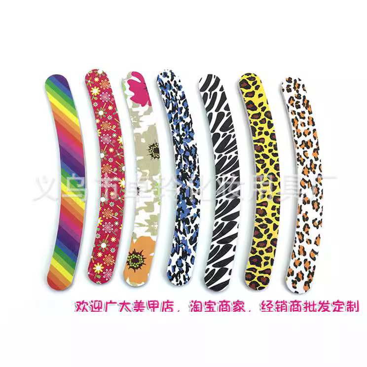 Fábrica directa de doble cara impresión Archivo de uñas Eva curva de frotamiento de uñas tira de arena tira de doble cara pulido