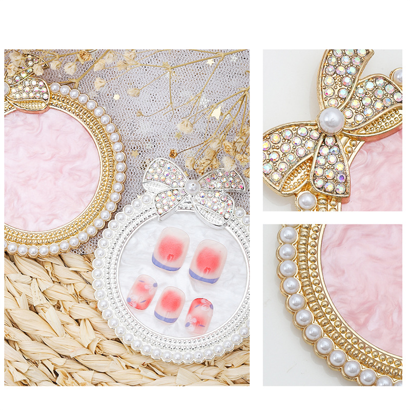 Paleta de manicura de estilo japonés arco grande perla diamante tablero de exhibición de uñas ágata resina herramientas de uñas al por mayor
