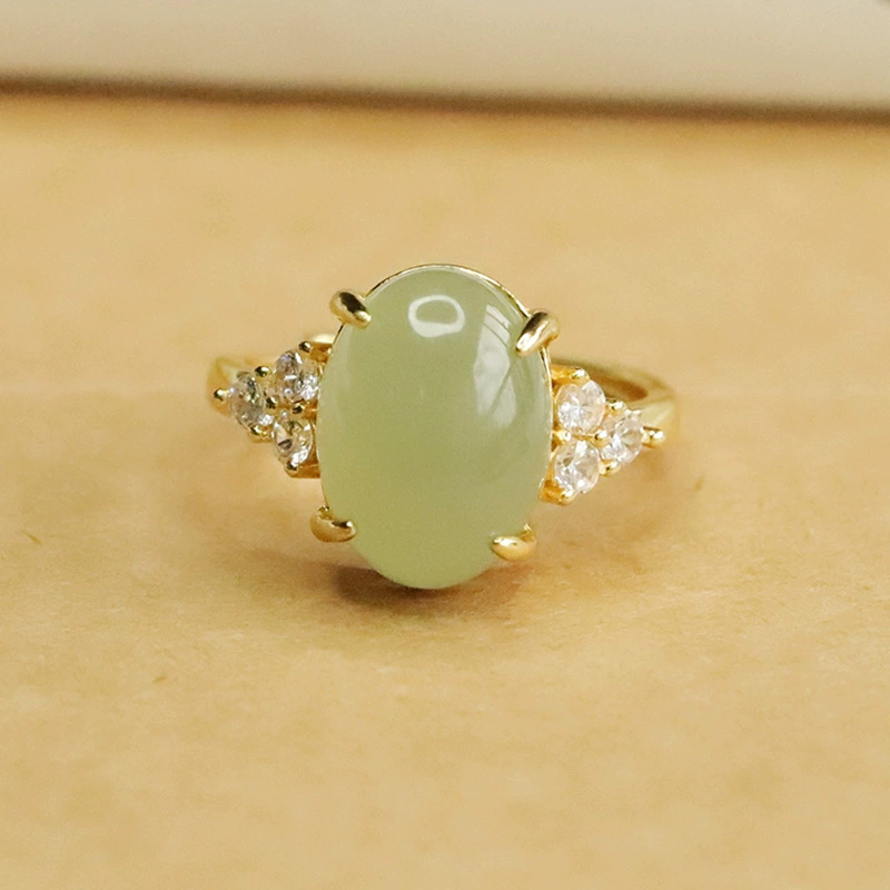 Кольцо из натурального нефрита Хэтянь Ai Yu с прозрачным камнем и креплением на крапанах для женщин, оптовая продажа от производителя и дропшиппинг S3083002.