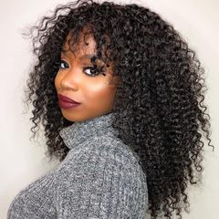 ヨーロッパとアメリカのかつら人毛前髪変態カーリー女性人毛ヘッドギアクロスボーダー卸売外国貿易卸売