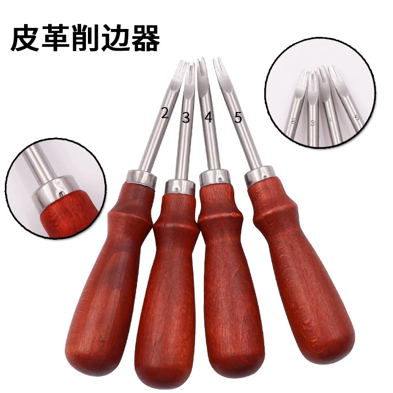 Ручка из бука Кожаный триммер Кромкорез ручной работы DIY Резьба по коже Кожаная художественная Лопата Кромка Ручной Инструмент Для закругления