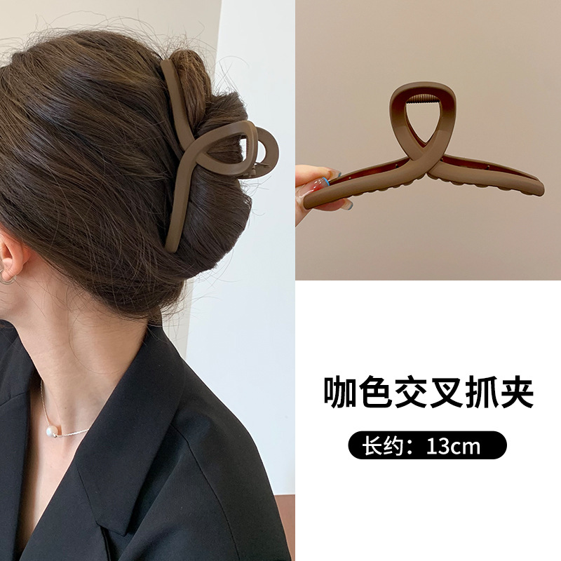 Clip de tiburón grande, clip de agarre para el cabello de placa de sensación de alta calidad, horquilla de temperamento, nuevo estilo, horquilla de gran volumen, tocado de primavera y verano, mujer