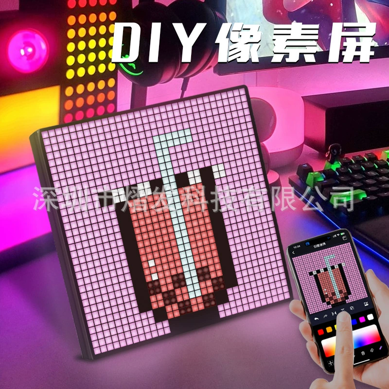 LED Pixel Clock Display (32×32) — Bluetooth DIY Desktop & Wall-Mount, Alarm & App Control