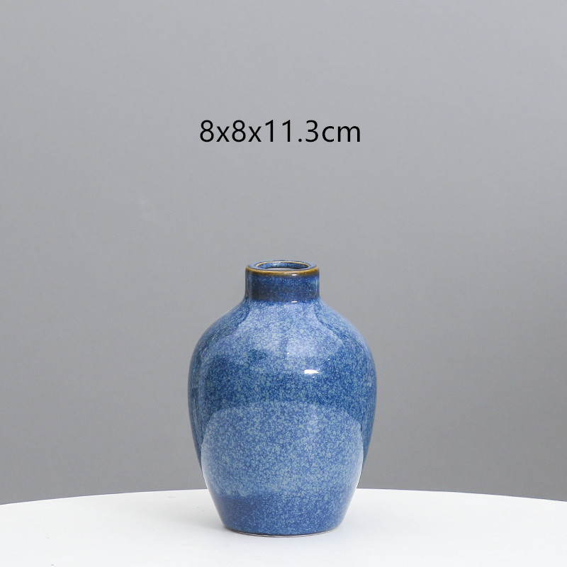 Estilo europeo de cerámica creativa pequeño florero seco arreglo de flores hogar salón decoración simple cerámica florero dispositivo