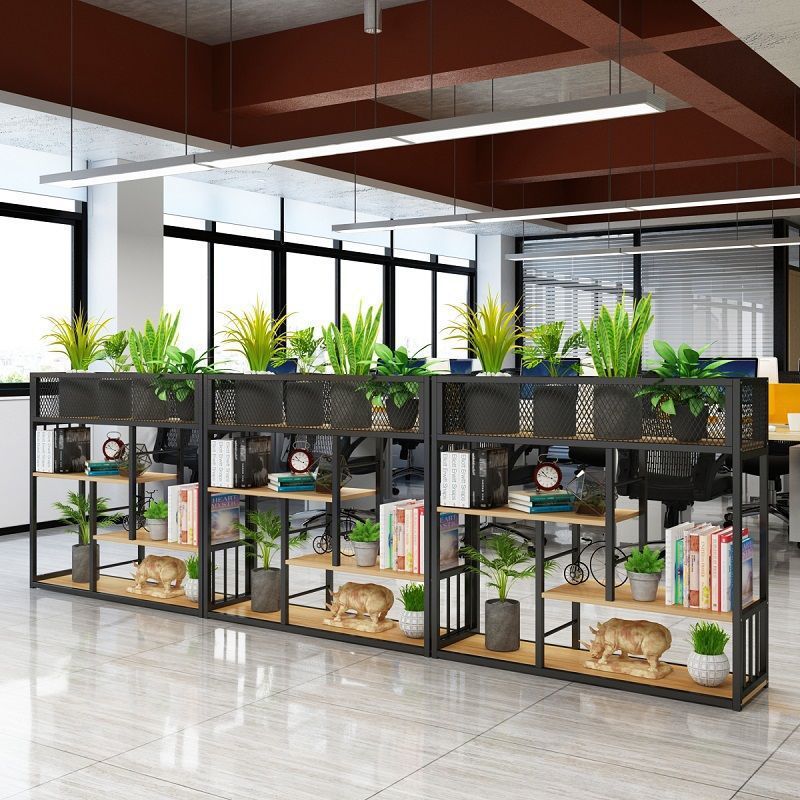 Entrance Partition Rack Iron Office Bookshelf Display Rack Floor-Standing Flower Rack Hot Pot Restaurant Restaurant Popular