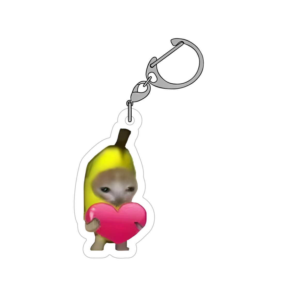 Lindo gato feliz, gato plátano, personalidad de nicho, colgante acrílico de alto valor, llavero de talla de arena, regalo image 13