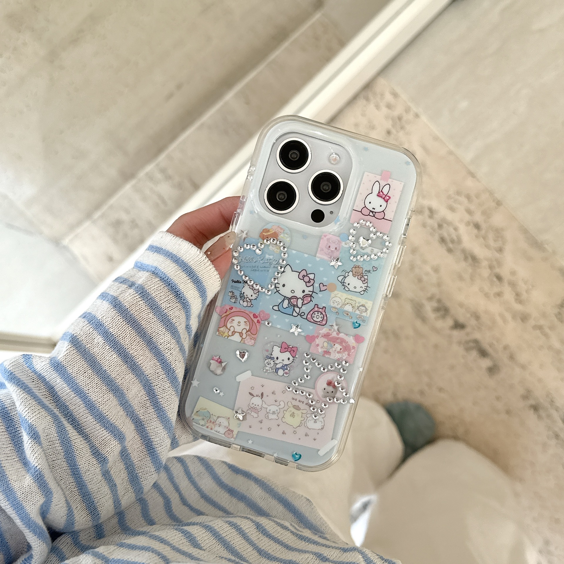 Divertida ilustración de dibujos animados KT cat apple 16ProMax funda para teléfono móvil 15Pro girl 14 etiquetas 15PM nuevo