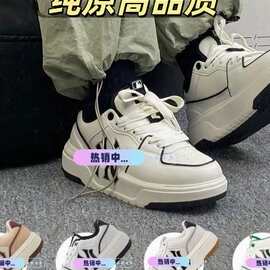 莆田纯原M LB休闲鞋洋基队男女板鞋情侣复古厚底增高鞋运动学长鞋