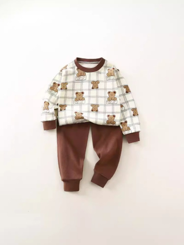 Pajamas 2025 Autumn Pure Cotton Long-Sleeve Long-Pants for Young Children Cartoon Anime Home Set Baby Home Casual