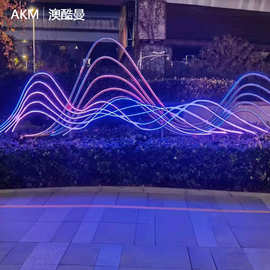 户外防水音符线高山流水灯led创意造型灯公园景区景点草坪景观灯