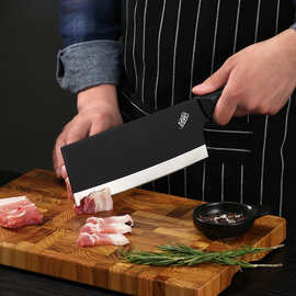 黑武士中式斩切两用刀斩切一体家用菜刀手工锻打厨房菜刀