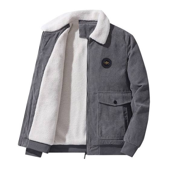 Cross-border Autumn and Winter Corduroy Cashmere Jacket Jacket Men's Loose fleece-lined Thickened Casual Lapel Men's Jacket