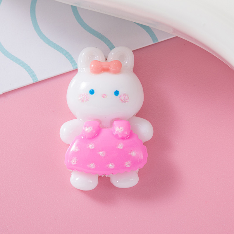 Nuevo dibujos animados niña conejo DIY crema pegamento resina accesorios pelo cuerda accesorios taza parche material hecho a mano