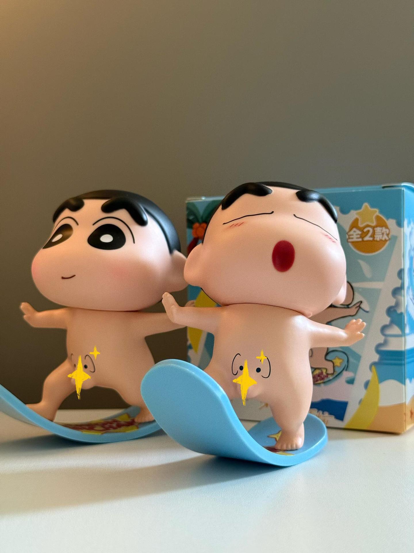Cute Naked Surfing Crayon Shin-Chan Doll Desktop Ornament Car Decoration Trendy Toy Gift