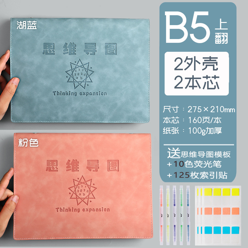 Mapa de la mente cuaderno a4B5 cuaderno de hojas sueltas desmontable estudiante simple examen de ingreso de posgrado Aprendizaje de cuero suave en stock al por mayor