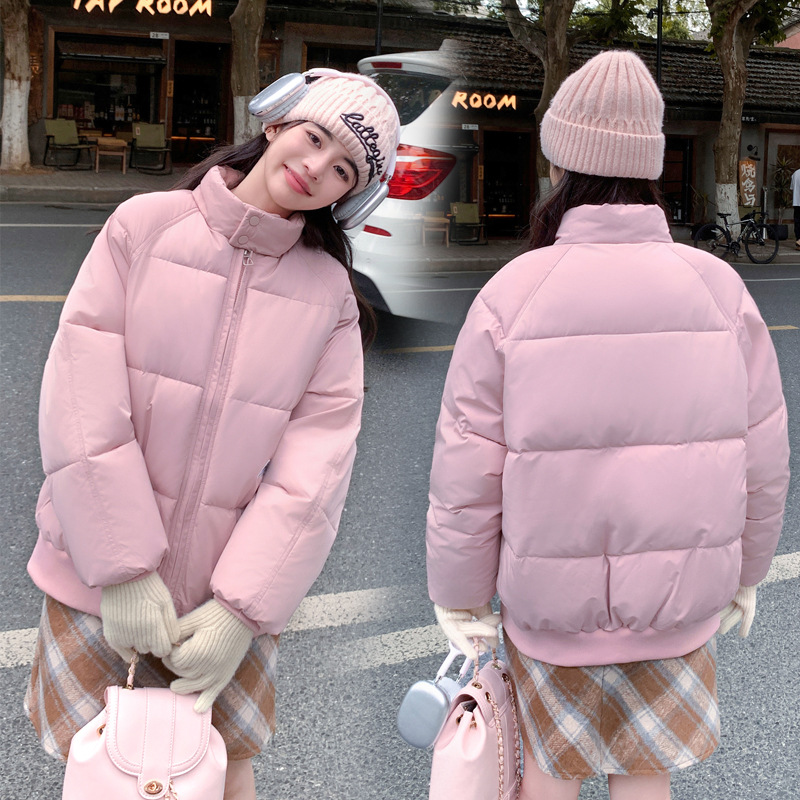 Invierno corto de algodón para niños pequeños estudiantes 2024 nuevo estilo coreano cuello suelto temperamento de algodón para estudiantes chaqueta