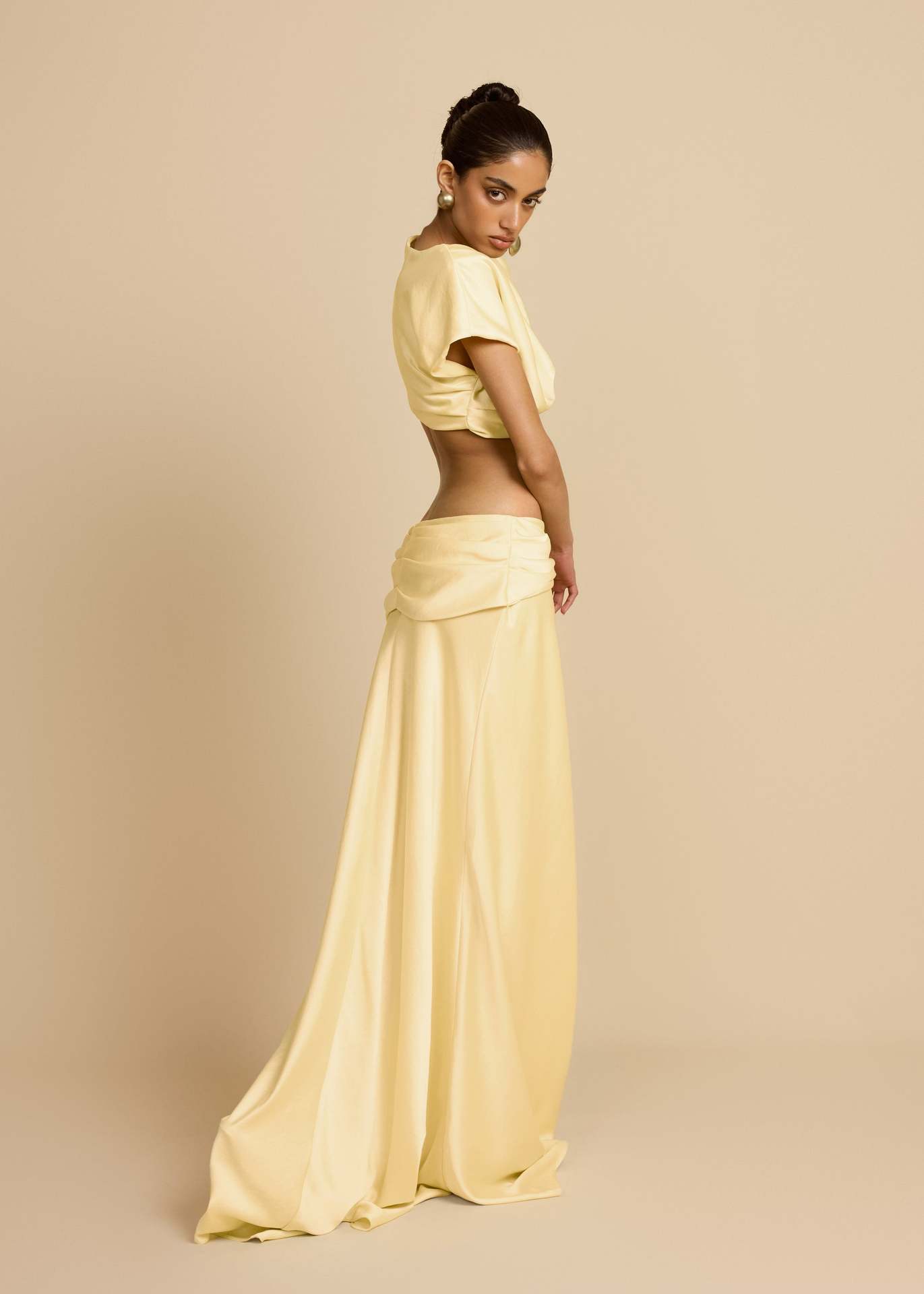 Sexy Geometric Panel Two-Piece Dress Set, Ruched Bustier Top With Asymmetrical Skirt For Women Fashion-Forward Two-Piece Set_ecoleips.com