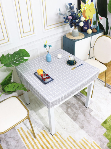 New Waterproof and Oil-Proof Leather Case PVC Desk Tablecloth Baking Cover Square Table Cover Full Coverage Electric Stove Cover Anti-Jiang Tea