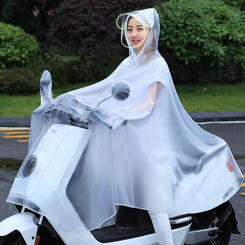 Electric Motorcycle Raincoat, Single and Double Person, Unisex Adult Fashionable Bicycle Oversized Thickened Transparent Rain Poncho