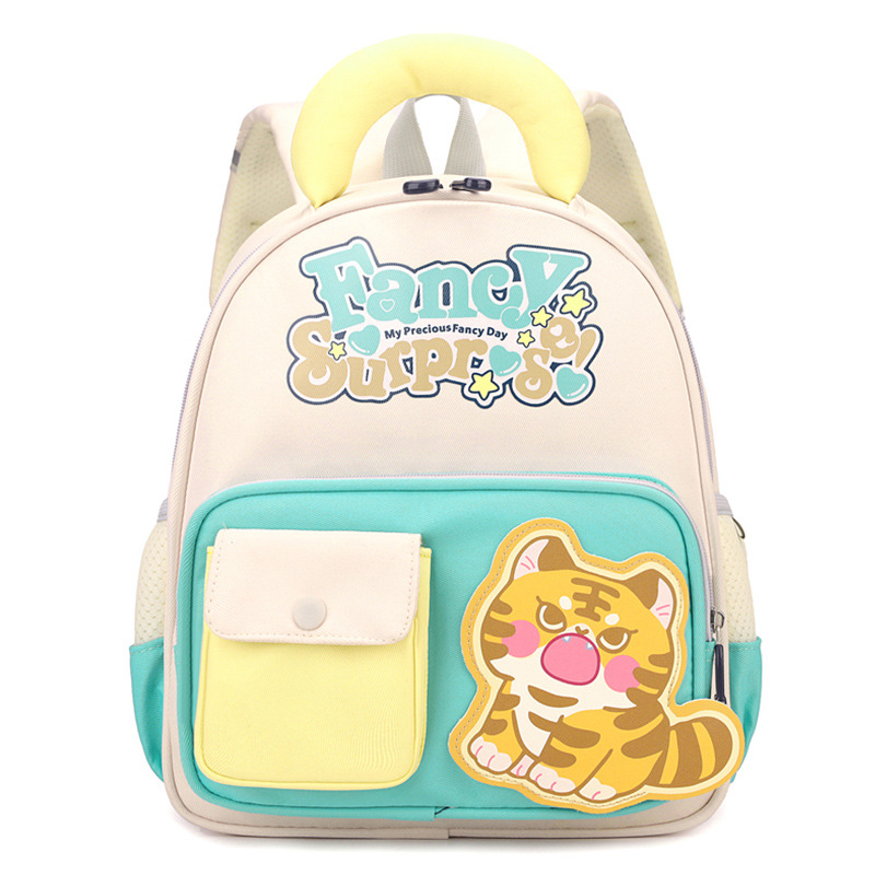 Caricatura tigre pequeño niño jardín de infantes nueva mochila de unicornio preescolar transpirable para niños y niñas de clase media y grande