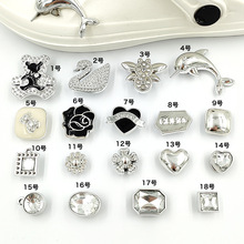 工厂现货直供银色系小配件鞋扣珍珠鞋花花园鞋ABS塑料配饰配件