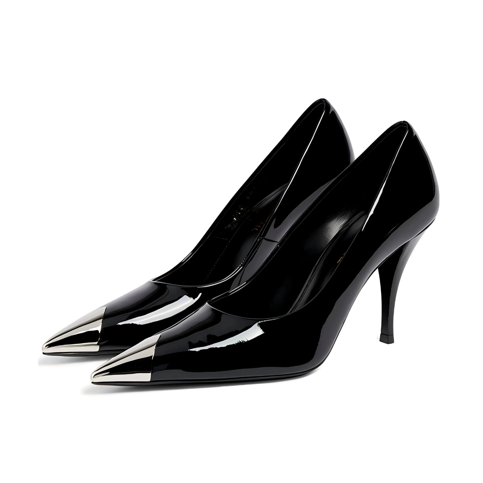 Корейская версия осенней и зимней Park Caoying на высоких каблуках женщины 2025 новый дизайн темпераментный металлический остроконечный одиночный туфли весна