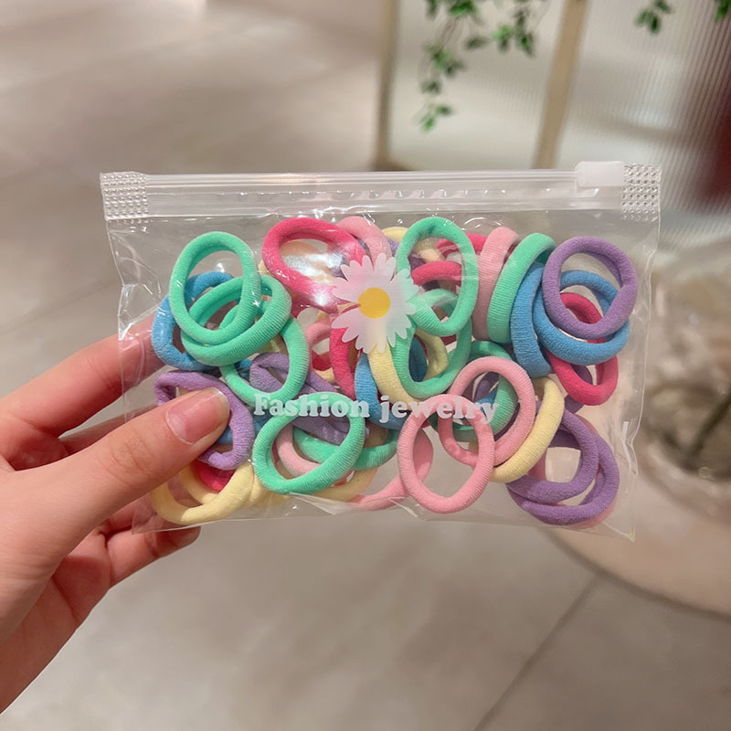 Los niños no hacen daño cuerda de pelo anillo de pelo pequeño pulgar hembra color caramelo cabeza cuerda sin costuras alta banda elástica femenina corbata cabeza