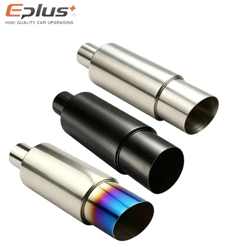 Angled stainless steel modified exhaust drum for motorcycles, universal straight exhaust tailpipe for cars