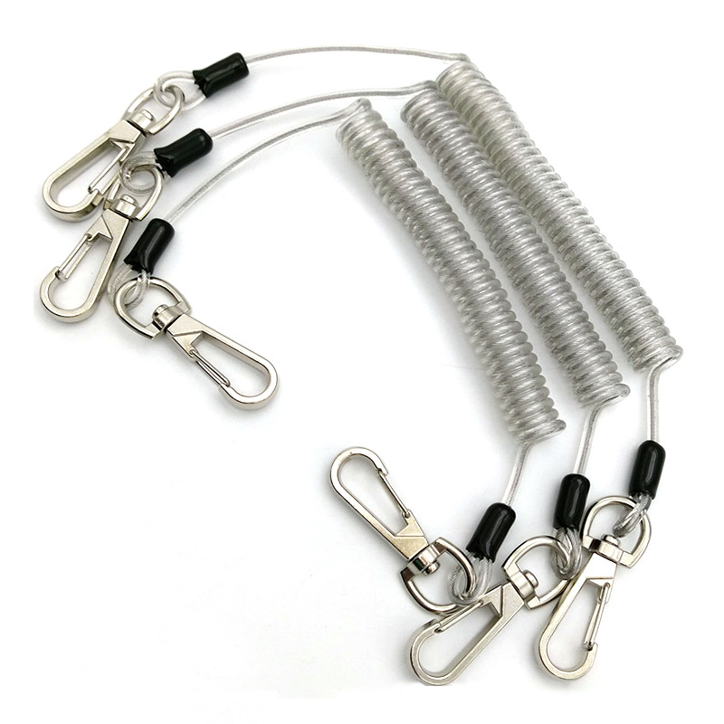 Fábrica de fuente de color caucho de resorte anti-desprendimiento cuerda de alambre de acero barra de protección de caña de pesca equipo de pesca buceo anti-perdida cuerda