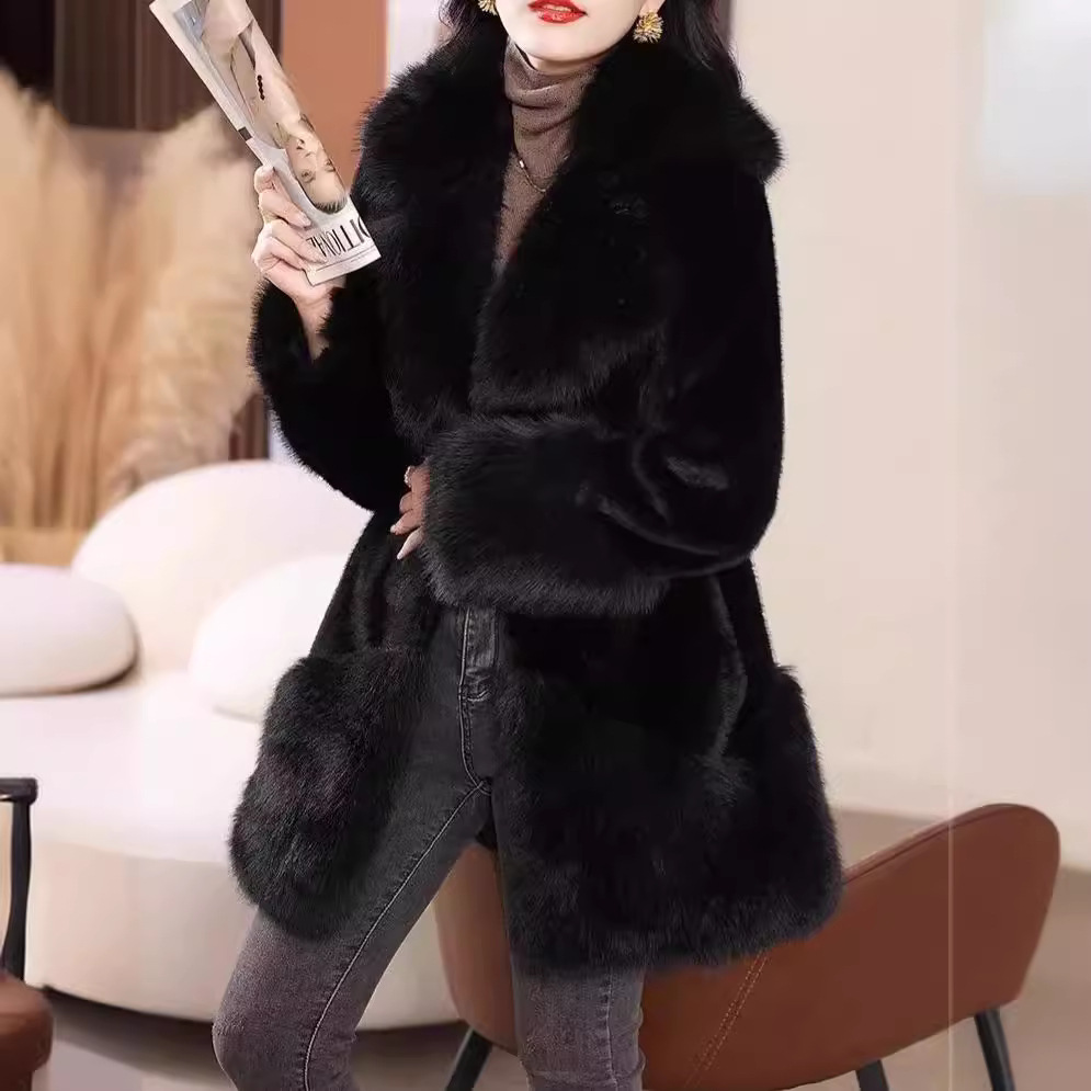 Women's Clothing Haining mink coat real mink female fur simple and fashionable 2024 winter new mother high end women's clothing_voghion.com